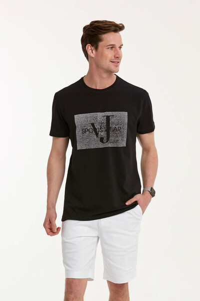 Мужская футболка с круглым вырезом и принтом VJ SPORTS WEAR - Thumbnail