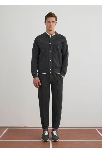 Volah Anthracite Color Zippered Bomber Jacket - 1