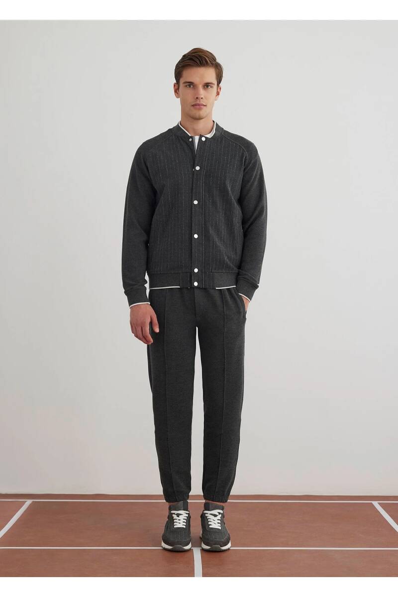 Volah Anthracite Color Zippered Bomber Jacket - 1