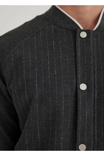 Volah Anthracite Color Zippered Bomber Jacket - 2