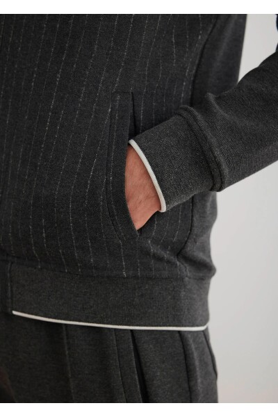 Volah Anthracite Color Zippered Bomber Jacket - 5