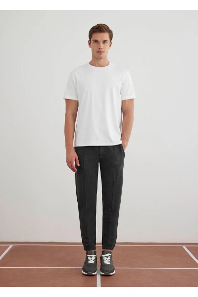 Volano Anthracite Color Knitted Fabric Jogger Pants - 1
