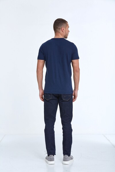 Voltaj Çiçek Baskılı Pamuklu Erkek Tişört - 10