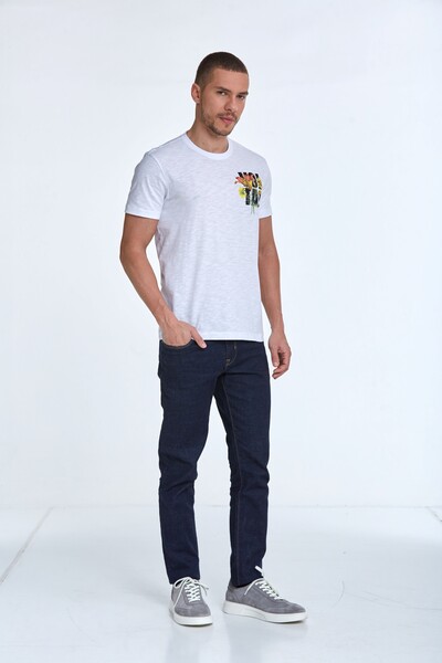 Voltaj Floral Printed Cotton Men's T-Shirt - 12