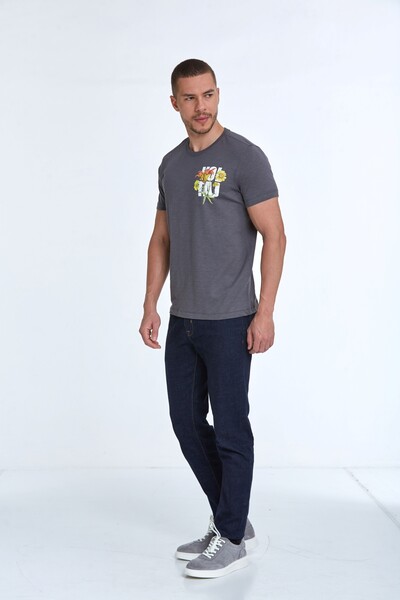 Voltaj Floral Printed Cotton Men's T-Shirt - 3