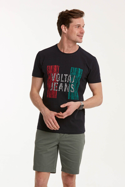 VOLTAJ - Мужская футболка с круглым вырезом и принтом VOLTAJ JEANS (1)