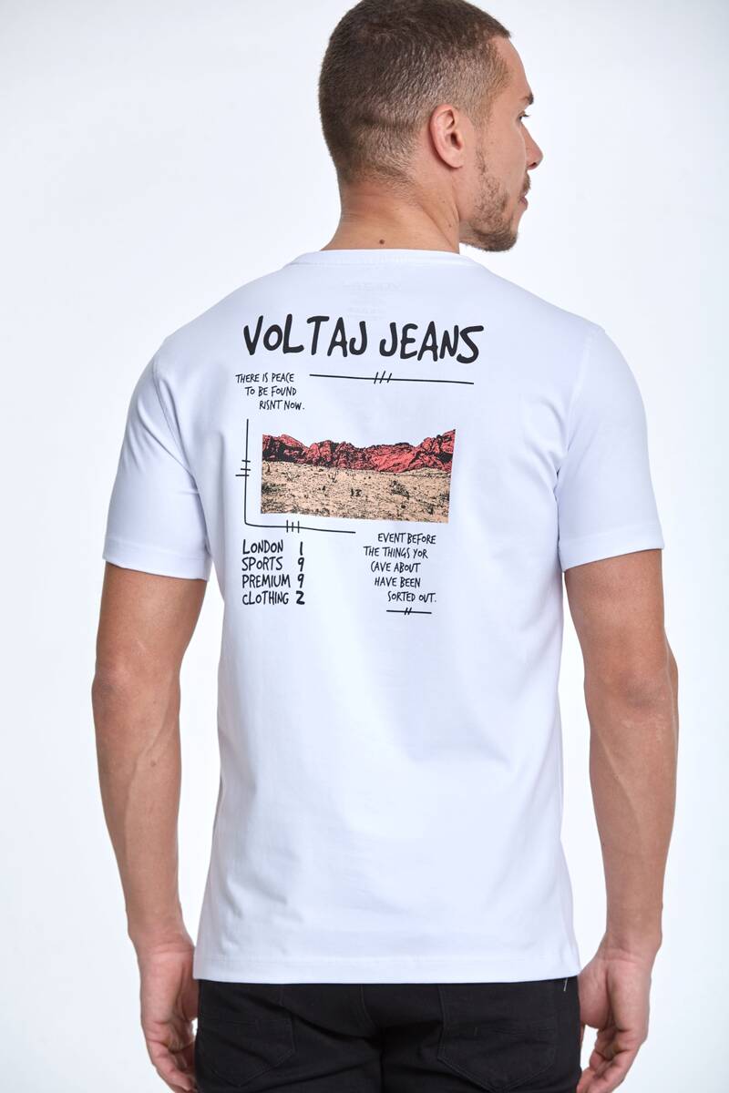 Voltaj Jeans Baskılı Bisiklet Yaka Tişört