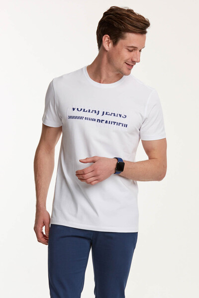 VOLTAJ JEANS BEAUTIFUL Round Neck Men's T-Shirt - Thumbnail