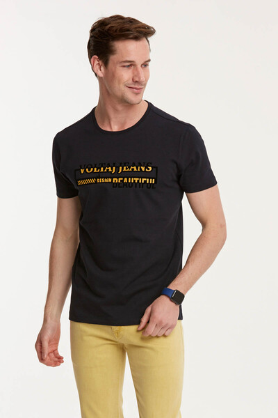 VOLTAJ JEANS BEAUTIFUL Round Neck Men's T-Shirt - Thumbnail