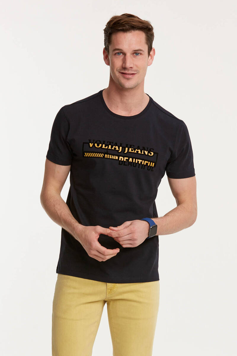 VOLTAJ JEANS BEAUTIFUL Round Neck Men's T-Shirt