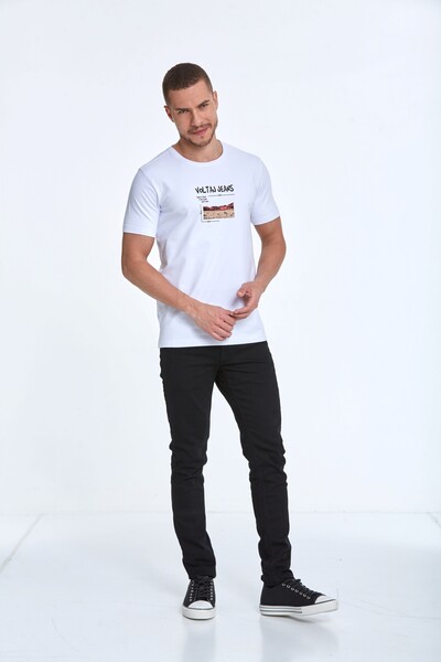 VOLTAJ - Voltaj Jeans Printed Crew Neck T-Shirt