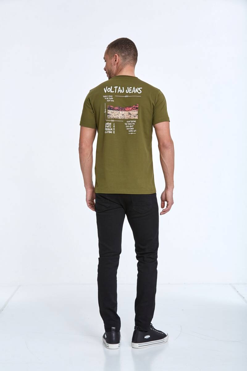 Voltaj Jeans Printed Crew Neck T-Shirt
