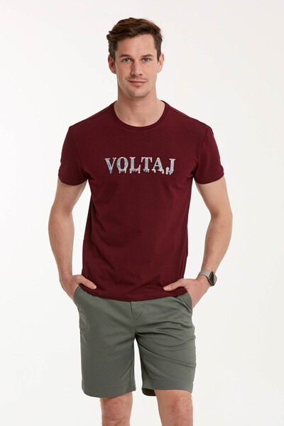 VOLTAJ - VOLTAJ Printed Round Neck Men's T-Shirt