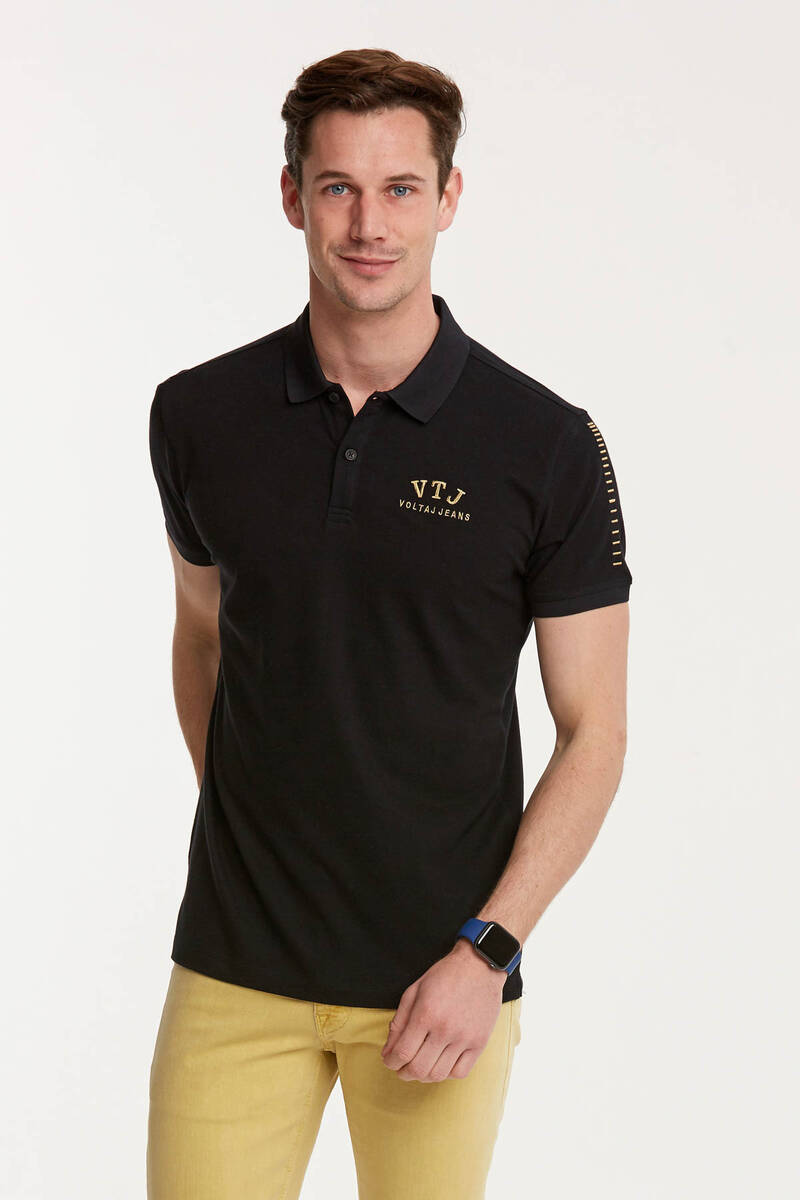 Мужская футболка с воротником-поло с вышивкой VTJ