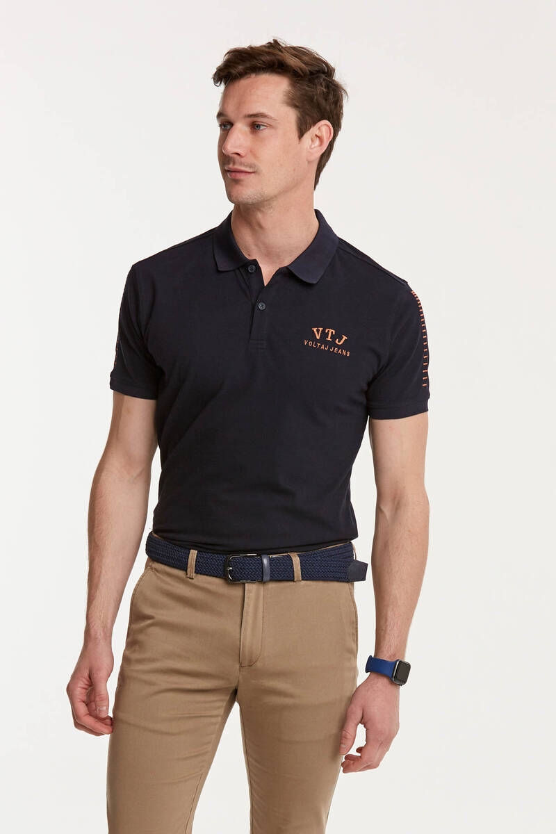 VTJ Embroidered Polo Neck Men's T-Shirt