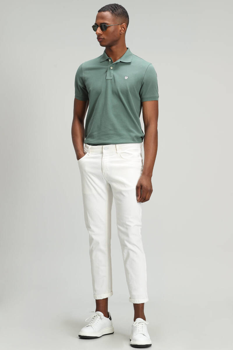 Вышитая хлопковая футболка с воротником поло Lufian Loan - 10