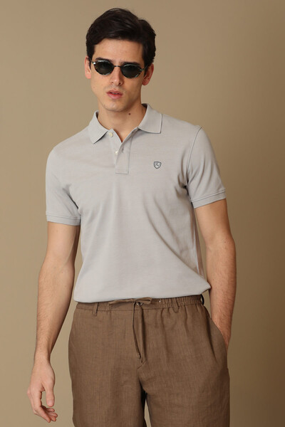 Вышитая хлопковая футболка с воротником поло Lufian Loan - 27