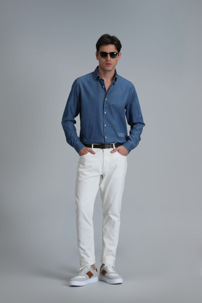 Warter Men's Basic Shirt Regular Fit Blue - 2