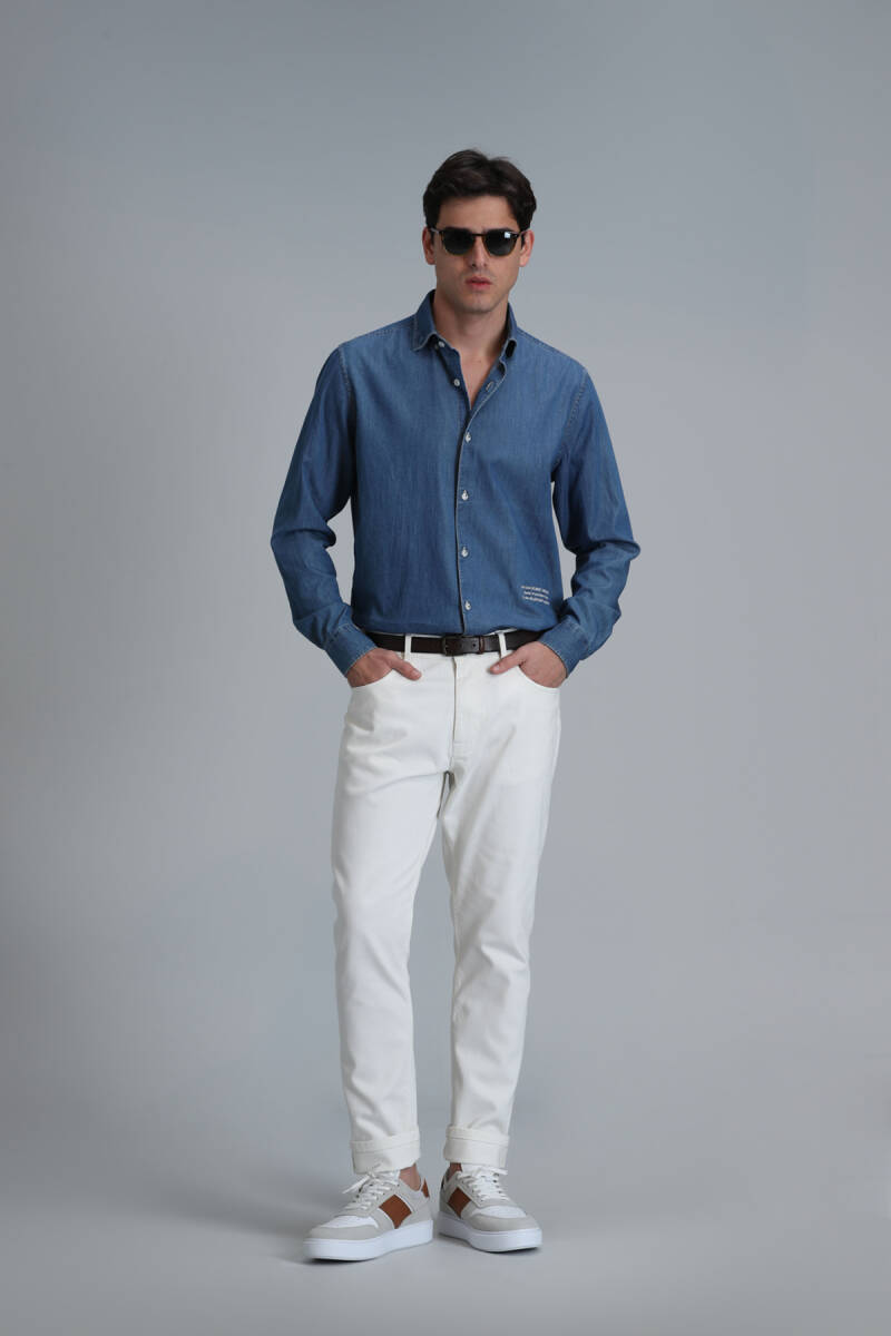 Warter Men's Basic Shirt Regular Fit Blue - 2