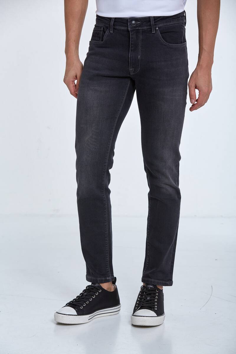 Wash Effect Anthracite Men's Jeans