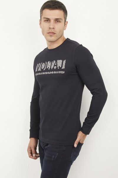 Welsh Men's Long Sleeve T-Shirt Navy Blue - 3