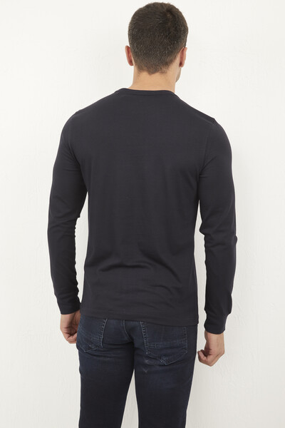 West Men's Long Sleeve T-Shirt Navy Blue - 4