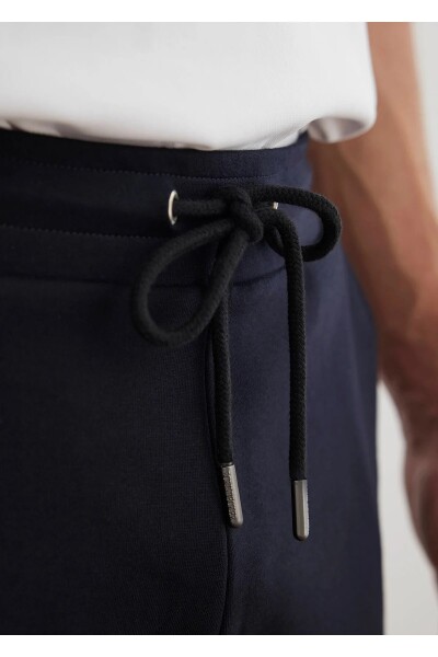 Worky Navy Blue Knitted Fabric Jogger Pants - 2