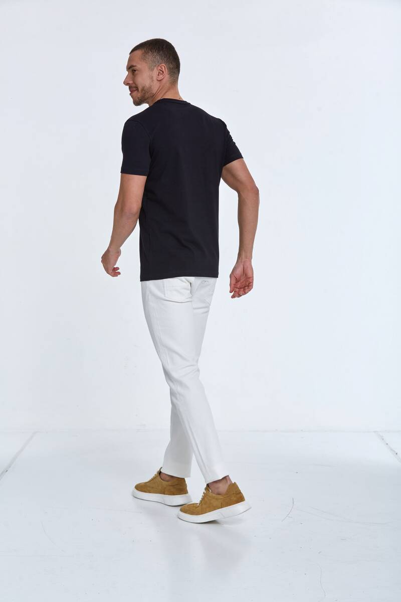 World Map Printed Crew Neck T-Shirt - 10