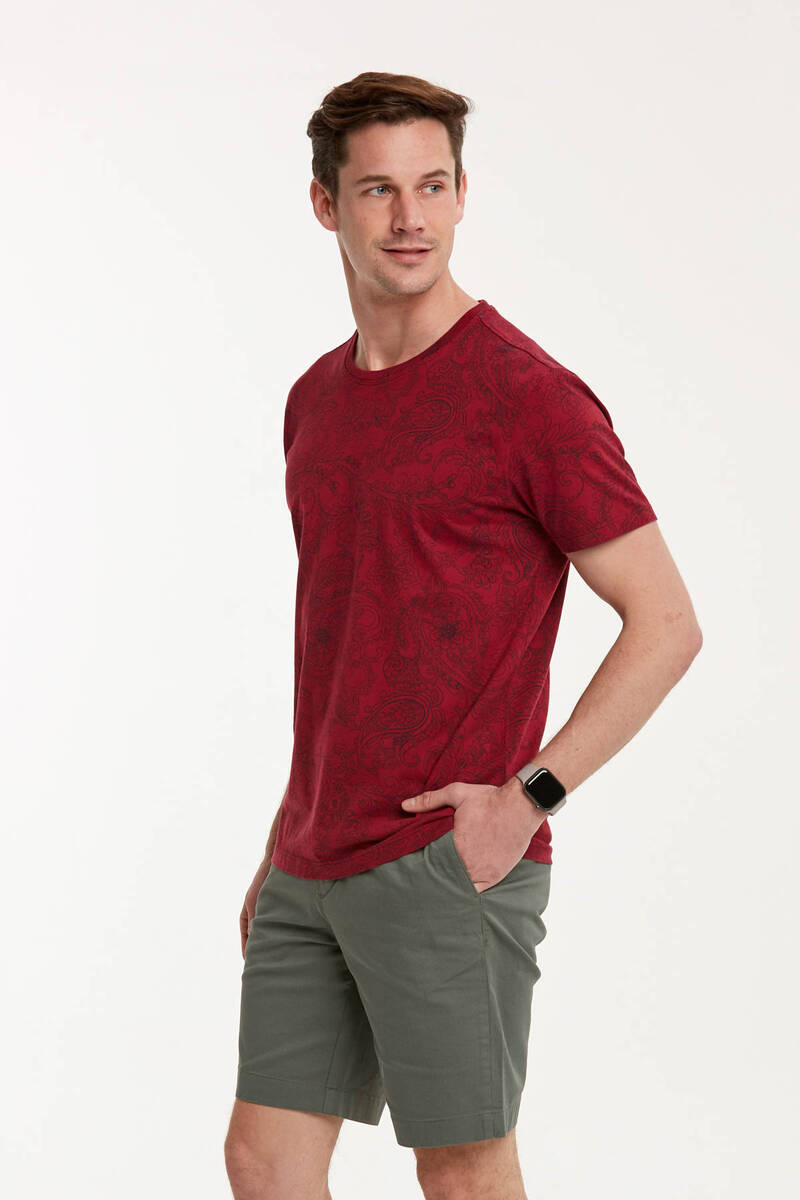 Wrap Erkek Tişört Bordo - 3