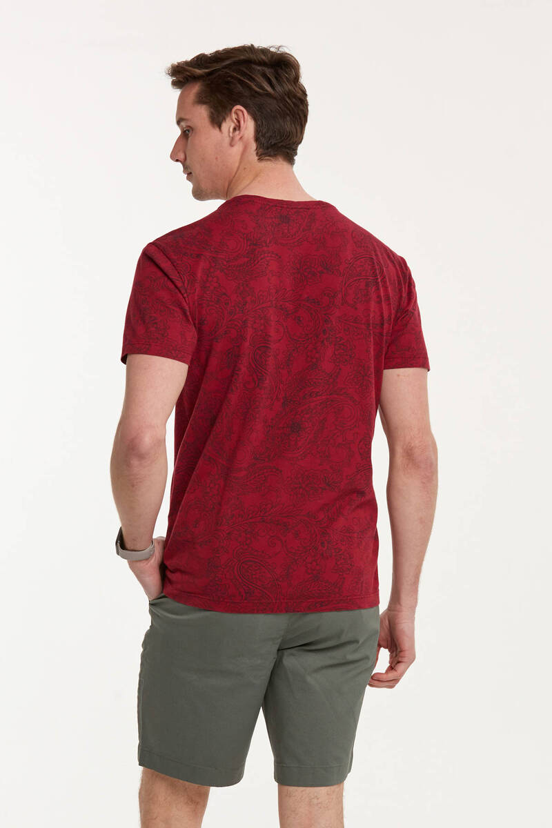 Wrap Erkek Tişört Bordo - 4