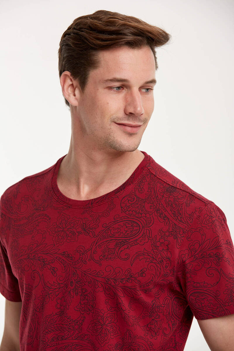 Wrap Erkek Tişört Bordo - 2