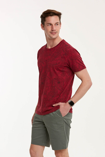 Wrap Men's T-Shirt Claret Red - 3