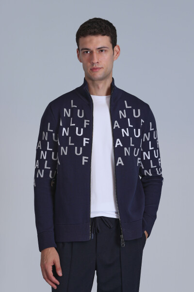 Writer Men's Cardigan Navy Blue - 3