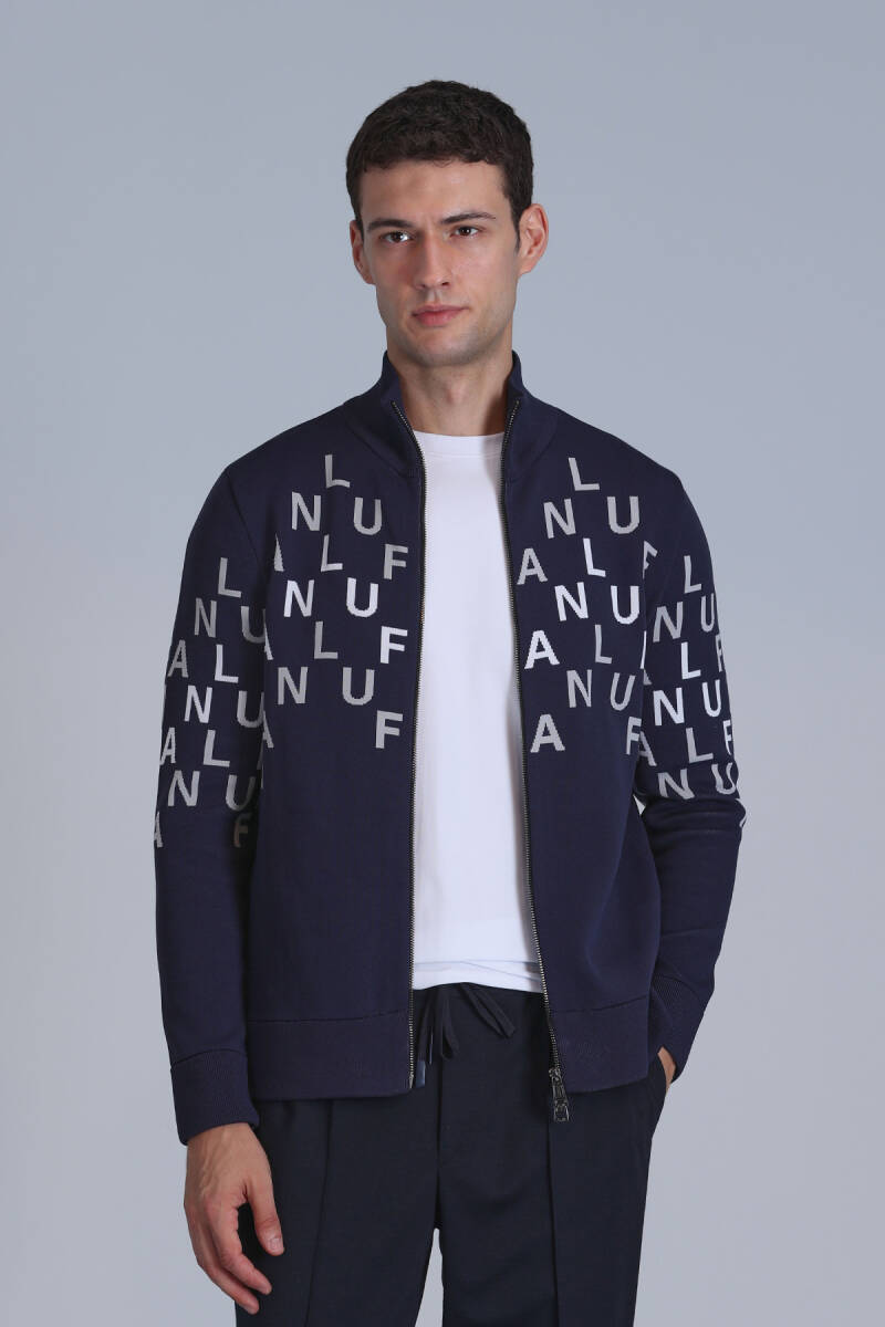 Writer Men's Cardigan Navy Blue - 3