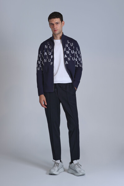 Writer Men's Cardigan Navy Blue - 4