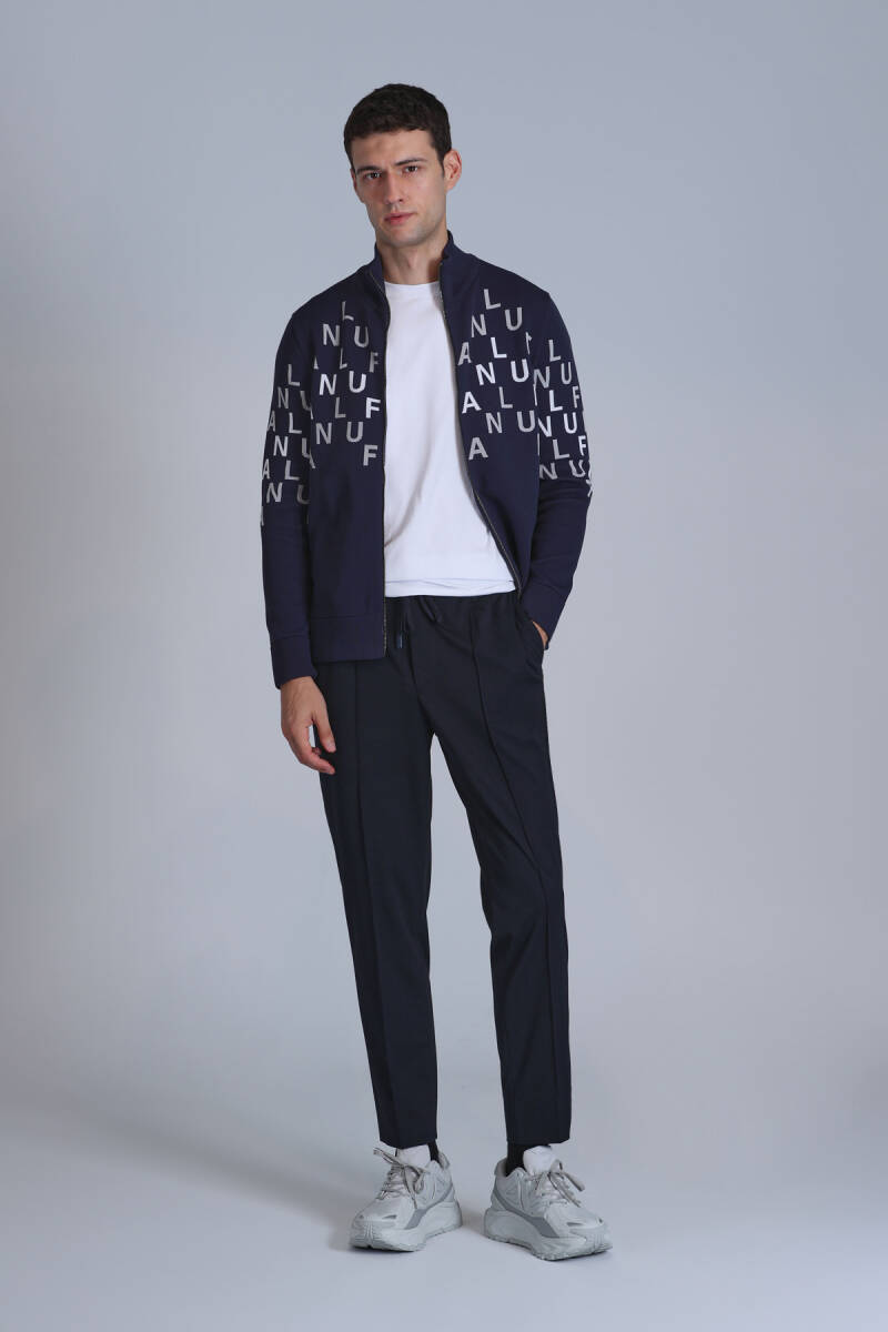 Writer Men's Cardigan Navy Blue - 4