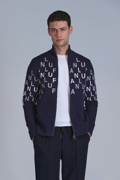 Writer Men's Cardigan Navy Blue - 5