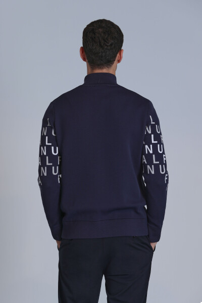 Writer Men's Cardigan Navy Blue - 6