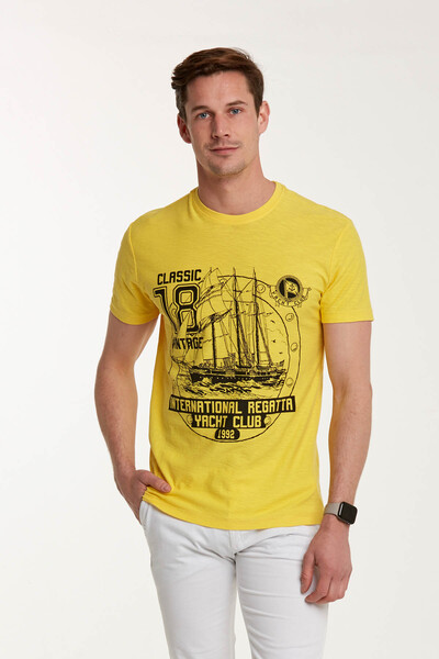 VOLTAJ - Yacht and Marine Printed Round Neck T-Shirt (1)