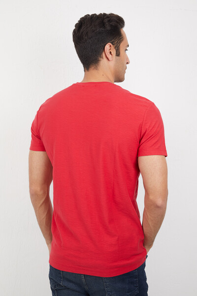 Yat ve Deniz Baskılı Bisiklet Yaka Tişört - 12