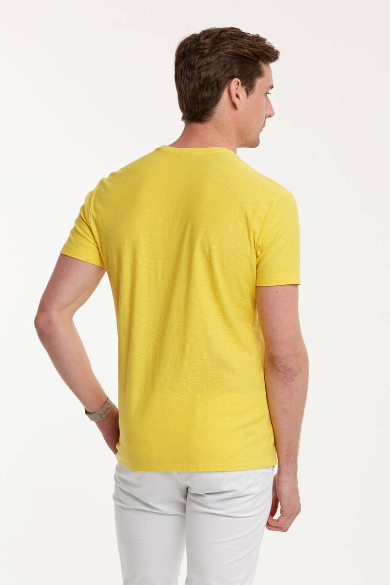 Yat ve Deniz Baskılı Bisiklet Yaka Tişört - 4