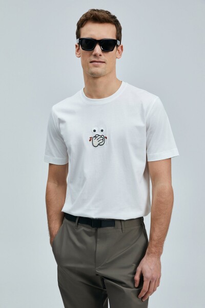 Zany Modern Grafik T- Shirt Beyaz - 3