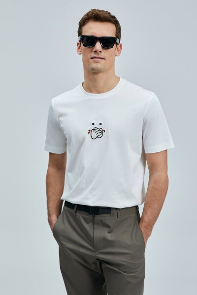 Zany Modern Grafik T- Shirt Beyaz - 4