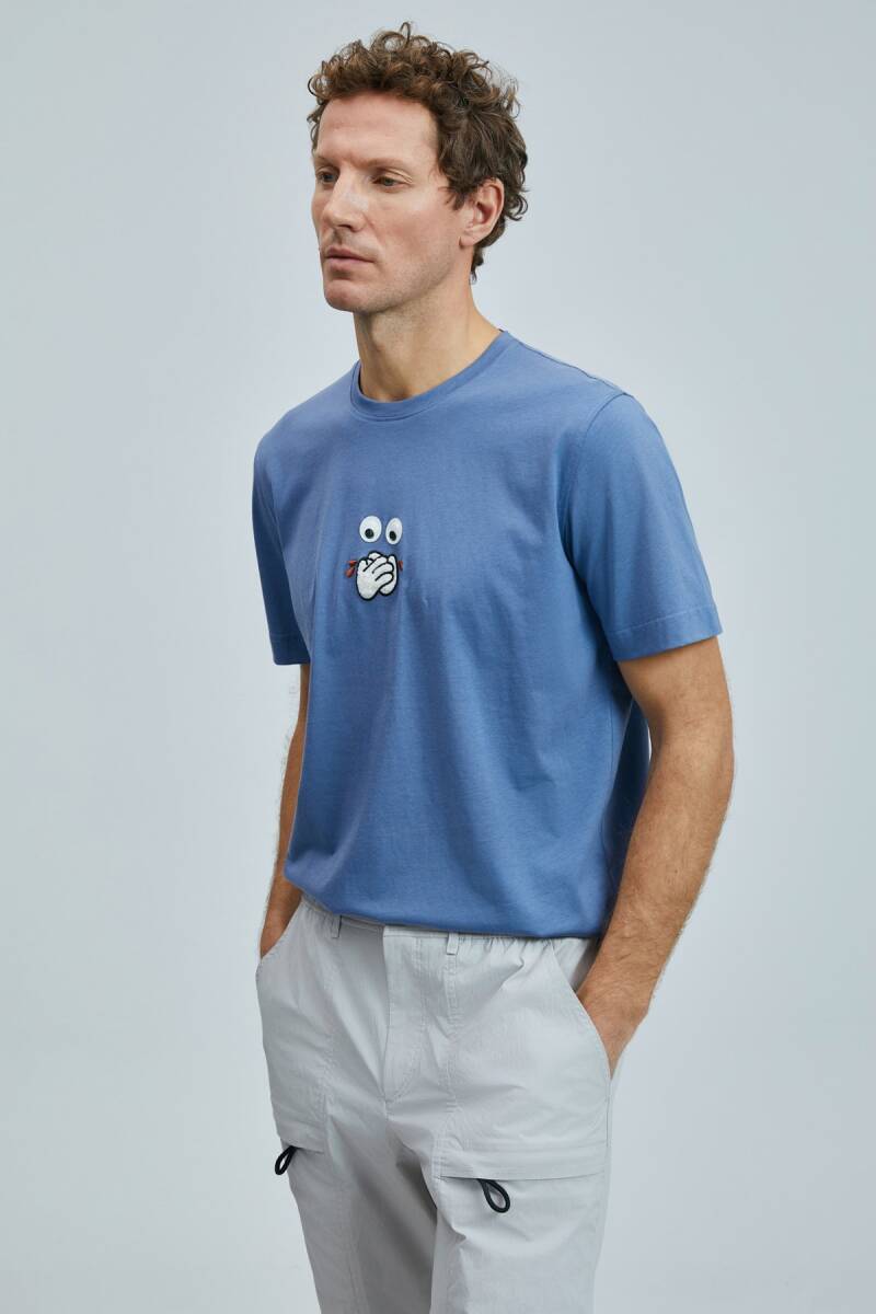 Zany Modern Grafik T- Shirt Koyu Lila - 4