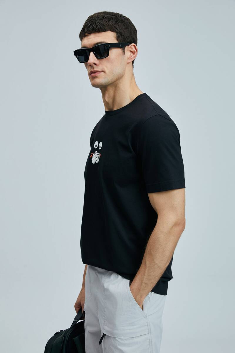 Zany Modern Grafik T- Shirt Siyah - 3