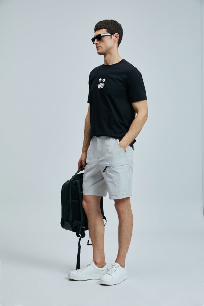 Zany Modern Grafik T- Shirt Siyah - 4