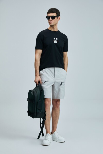 Zany Modern Grafik T- Shirt Siyah - 5