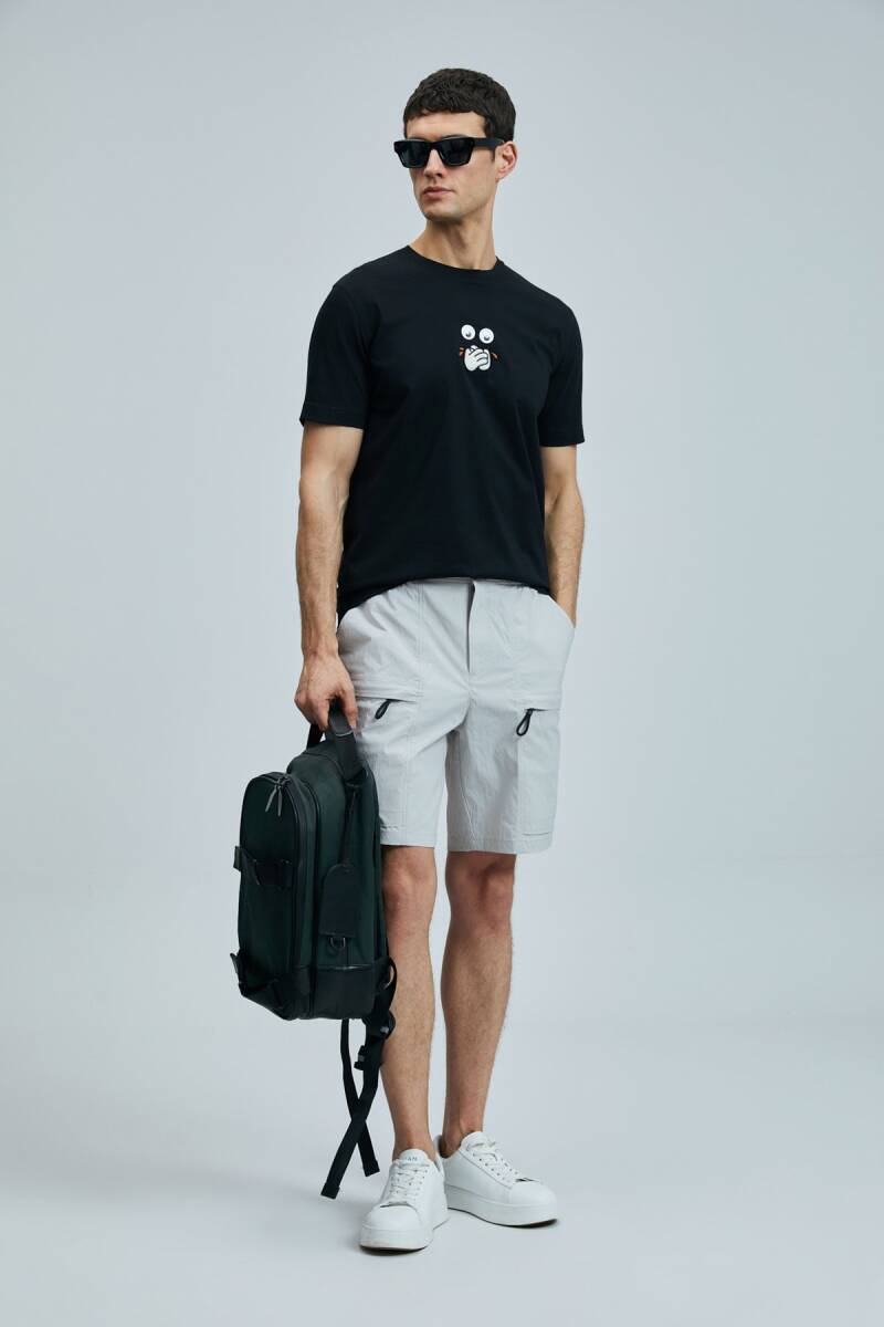 Zany Modern Grafik T- Shirt Siyah - 5