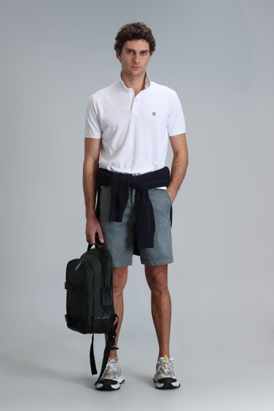 Zegler Spor Erkek Chino Şort Slim Fit Yeşil - LUFIAN