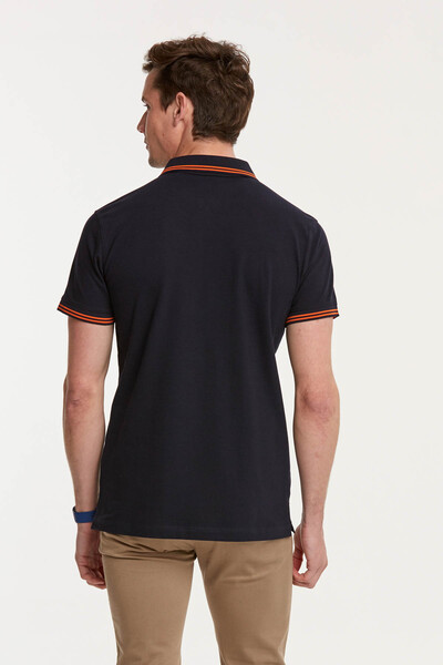 Zippered Polo Neck Men's T-Shirt - Thumbnail